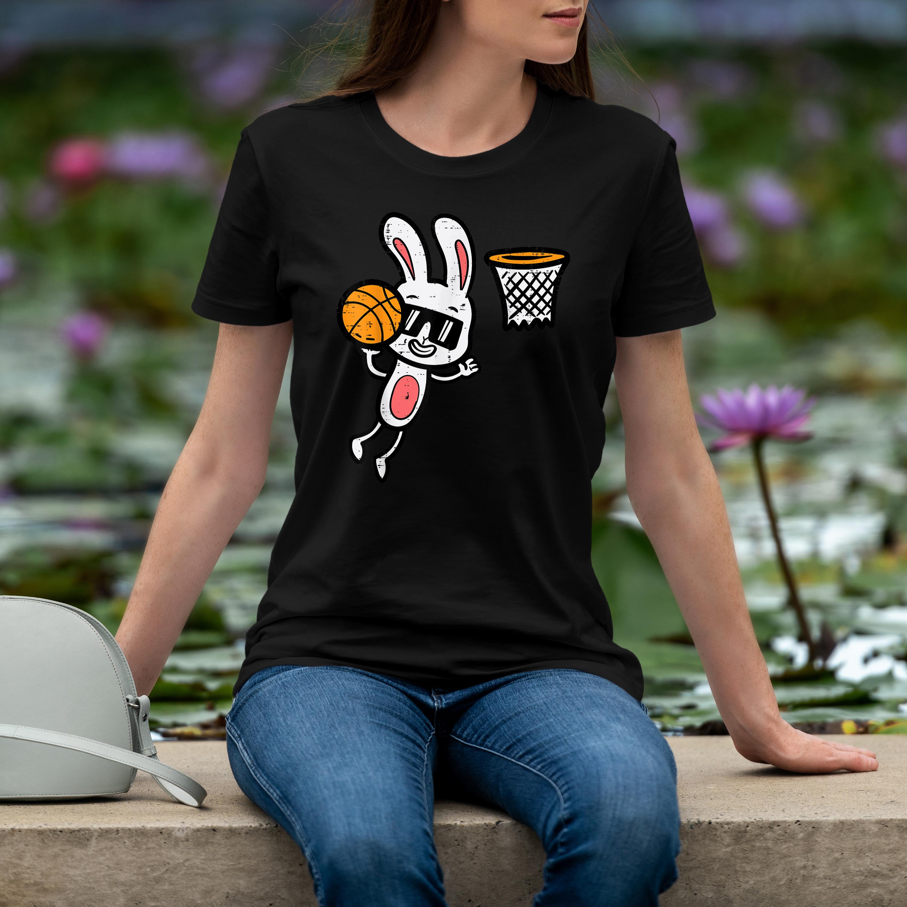 Easter Bunny Basketball Dunk Sports Boys Kids Youth Shirt 